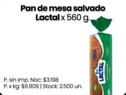 Changomas Lactal pan de mesa salvado oferta