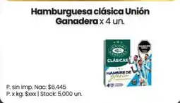 Changomas Unión Ganadera hamburguesa clásica oferta