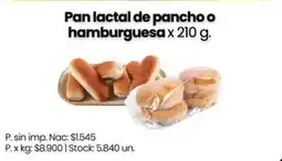 Changomas Pan lactal de pancho o hamburguesa oferta