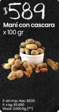 Changomas Maní con cascara oferta