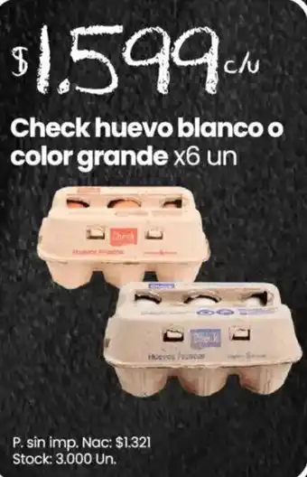 Check huevo blanco o color grande