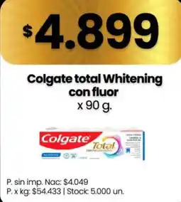 Changomas Colgate total whitening con fluor oferta