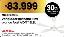 Changomas Axel ventilador de techo 65w blanco oferta