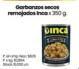 Changomas Inca garbanzos secos remojados oferta