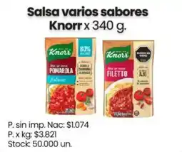 Changomas Knorr salsa varios sabores oferta