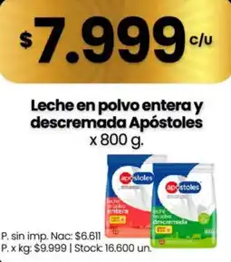 Changomas Apóstoles leche en polvo entera y descremada oferta