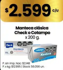 Changomas Check manteca clásica oferta