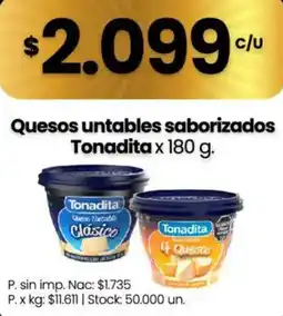 Changomas Tonadita quesos untables saborizados oferta