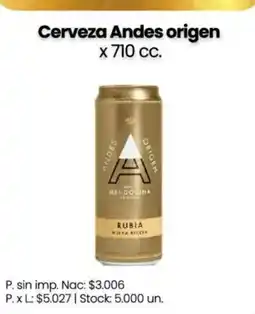 Changomas Andes cerveza origen oferta