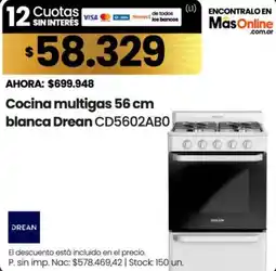 Changomas Drean cocina multigas oferta