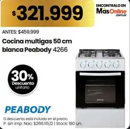 Changomas Peabody cocina multigas oferta