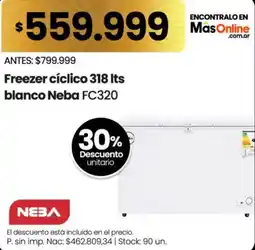 Changomas Neba freezer cíclico 318 lts blanco oferta