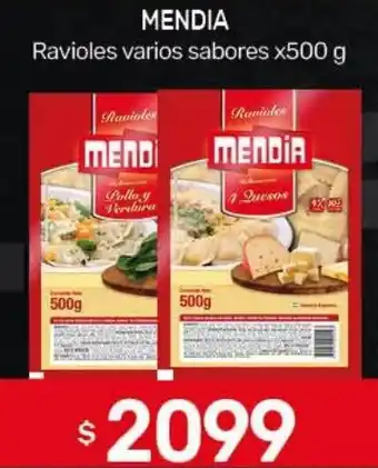 Mendia ravioles varios sabores