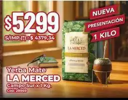 La merced - yerba mate campo sur x 1 kg. cód: 28969