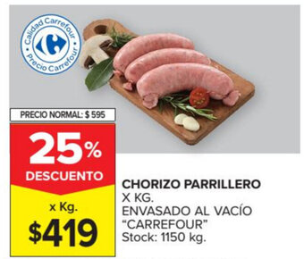 Carrefour Carrefour Chorizo Parrillero Envasado Al Vacío oferta
