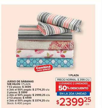 Carrefour Juego De Sábanas 128 Hilos oferta