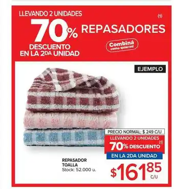 Carrefour Repasador Toalla 70% Descuento En La 2da Unidad oferta