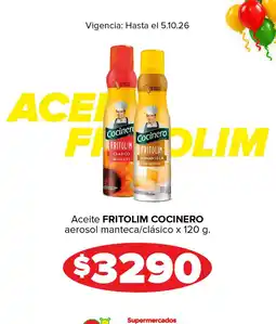 Supermercados Caracol Fritolim cocinero aceite aerosol manteca/clásico oferta