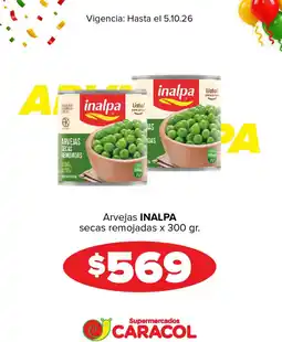 Supermercados Caracol Inalpa arvejas secas remojadas oferta