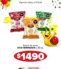 Supermercados Caracol Dos hermanos snack de arroz oferta