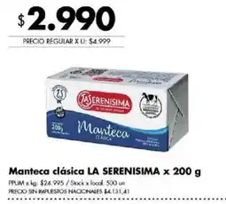 Disco La serenisima manteca clasica oferta
