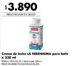 Disco La serenisima crema de leche para batir oferta