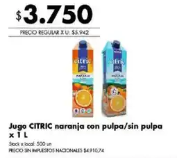 Disco Citric jugo naranja con pulpa/sin pulpa oferta
