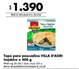 Disco Villa d'agri tapa para pascualina hojaldre oferta