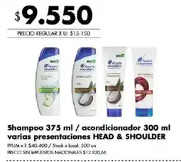 Disco Head & shoulder shampoo / acondicionador oferta