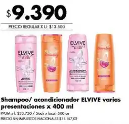 Disco Elvive shampoo acondicionador varias presentaciones oferta