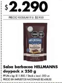 Disco Hellmanns salsa barbacoa oferta