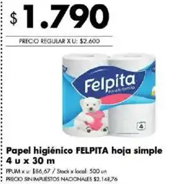 Disco Felpita papel higiénico hoja simple oferta