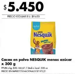 Disco Nesquik cacao en polvo menos azúcar oferta