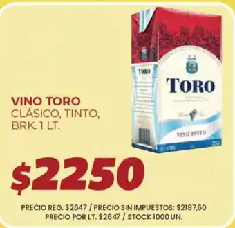 Toro vino tinto clásico