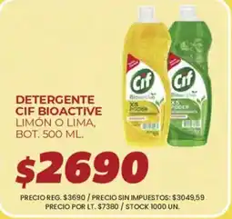 Supermercados Vea Cif detergente bioactive limon o lima oferta