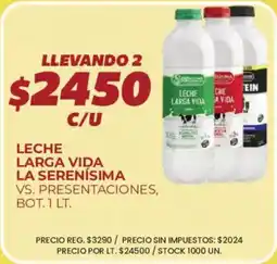 Supermercados Vea La serenisima leche larga vida oferta