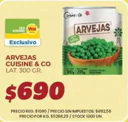 Supermercados Vea Cuisine & Co arvejas oferta