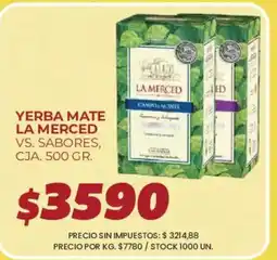 Supermercados Vea La merced yerba mate vs. sabores oferta