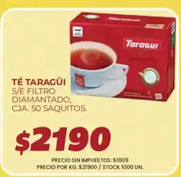 Supermercados Vea Taragui té s/e filtro diamantado oferta
