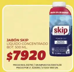 Supermercados Vea Skip jabón líquido concentrado oferta