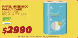 Supermercados Vea F&C papel higiénico family care simple hoja oferta