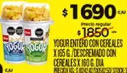 Supermercados DIA Yogur entero con cereales oferta