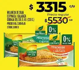 Supermercados DIA Granja del Sol milanesa de soja espinaca calabaza oferta
