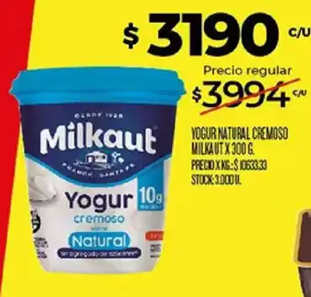 Milkaut yogur cremoso natural