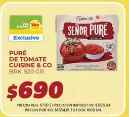 Supermercados Vea Cuisine & Co puré de tomate oferta