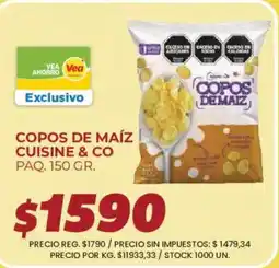 Supermercados Vea Cuisine & Co copos de maiz oferta