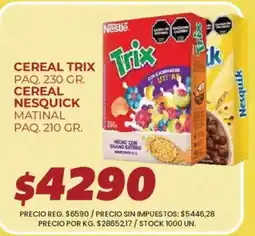 Supermercados Vea Nestle cereal trix cereal nesquik matinal oferta
