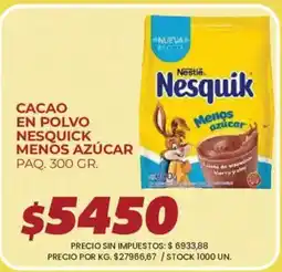 Supermercados Vea Nestlé cacao en polvo nesquick menos azúcar oferta