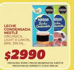 Supermercados Vea Nestlé leche condensada orgánica, light o limón oferta