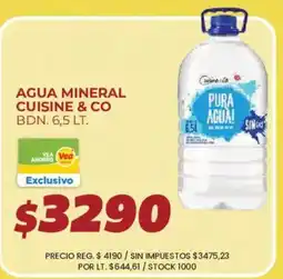 Supermercados Vea Cuisine & Co agua mineral oferta